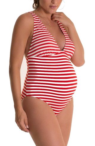 Marina Stripe One-Piece Maternity Swimsuit