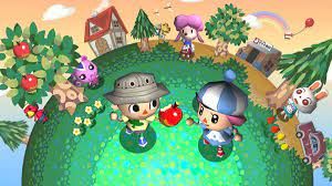 Best Nintendo DS games – male and female Animal crossing wild World player characters on a green meadow, with flowers and trees in the background