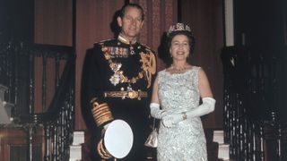 Queen Elizabeth II and Prince Philip Duke of Edinburgh on the occasion of their 25th silver wedding anniversary