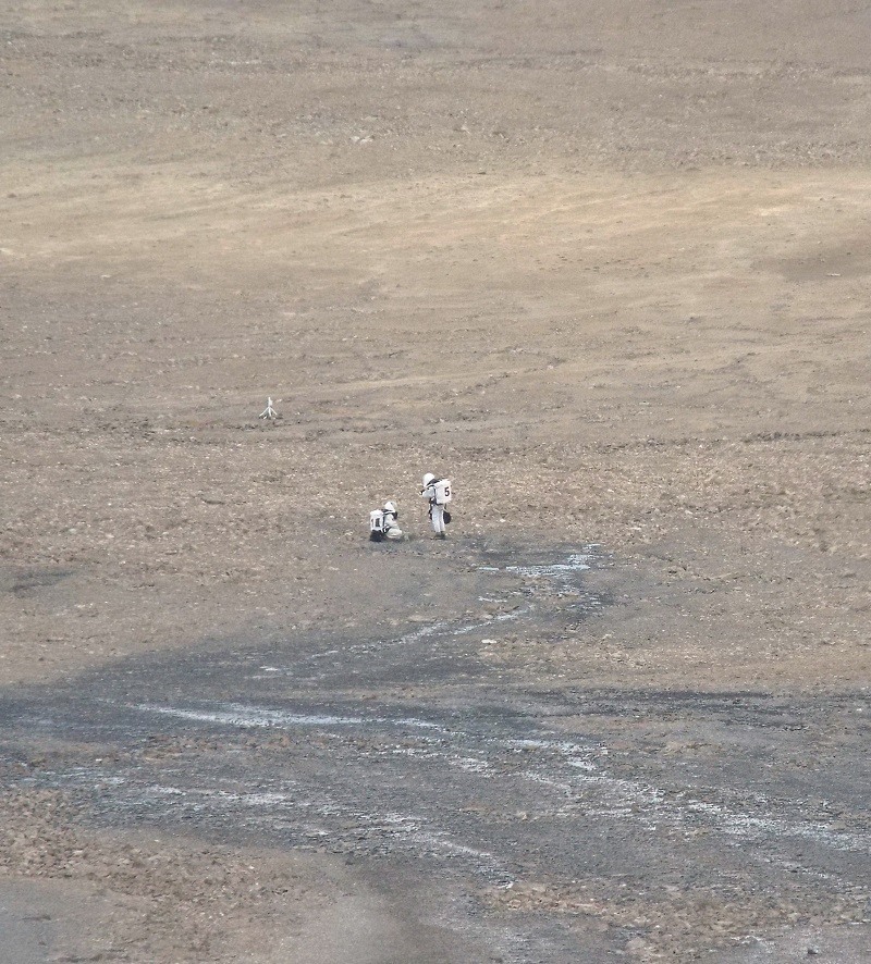 Collecting Soil Samples During an EVA