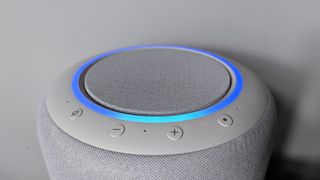 Amazon Echo Studio (2022) review: lit up light ring on Alexa speaker