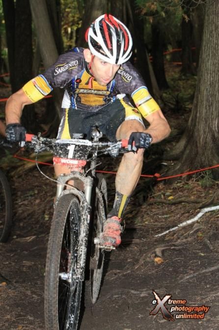Brian Matter (RACC/Trek/Gear Grinder) handles the slick course with skill