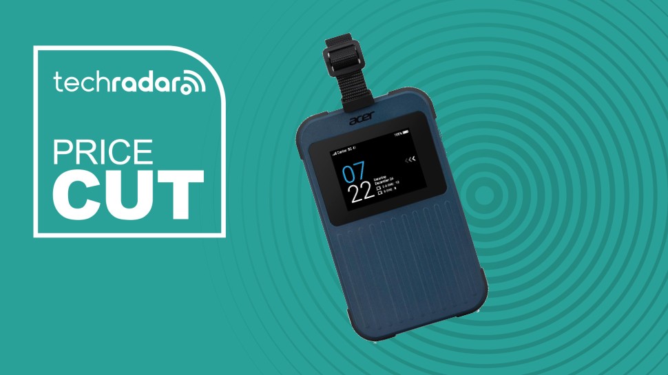 The Acer Enduro Connect M3 on a blue radar background