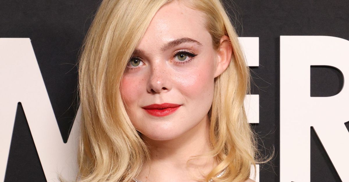 Elle Fanning Wore a Daring Neckline and Leather Gloves