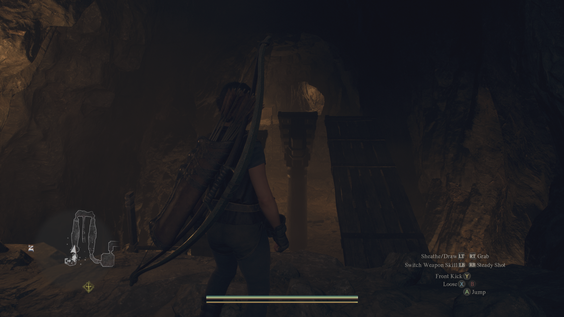 Dragon's Dogma 2 screenshot of an archer character exploring the Nameless Village