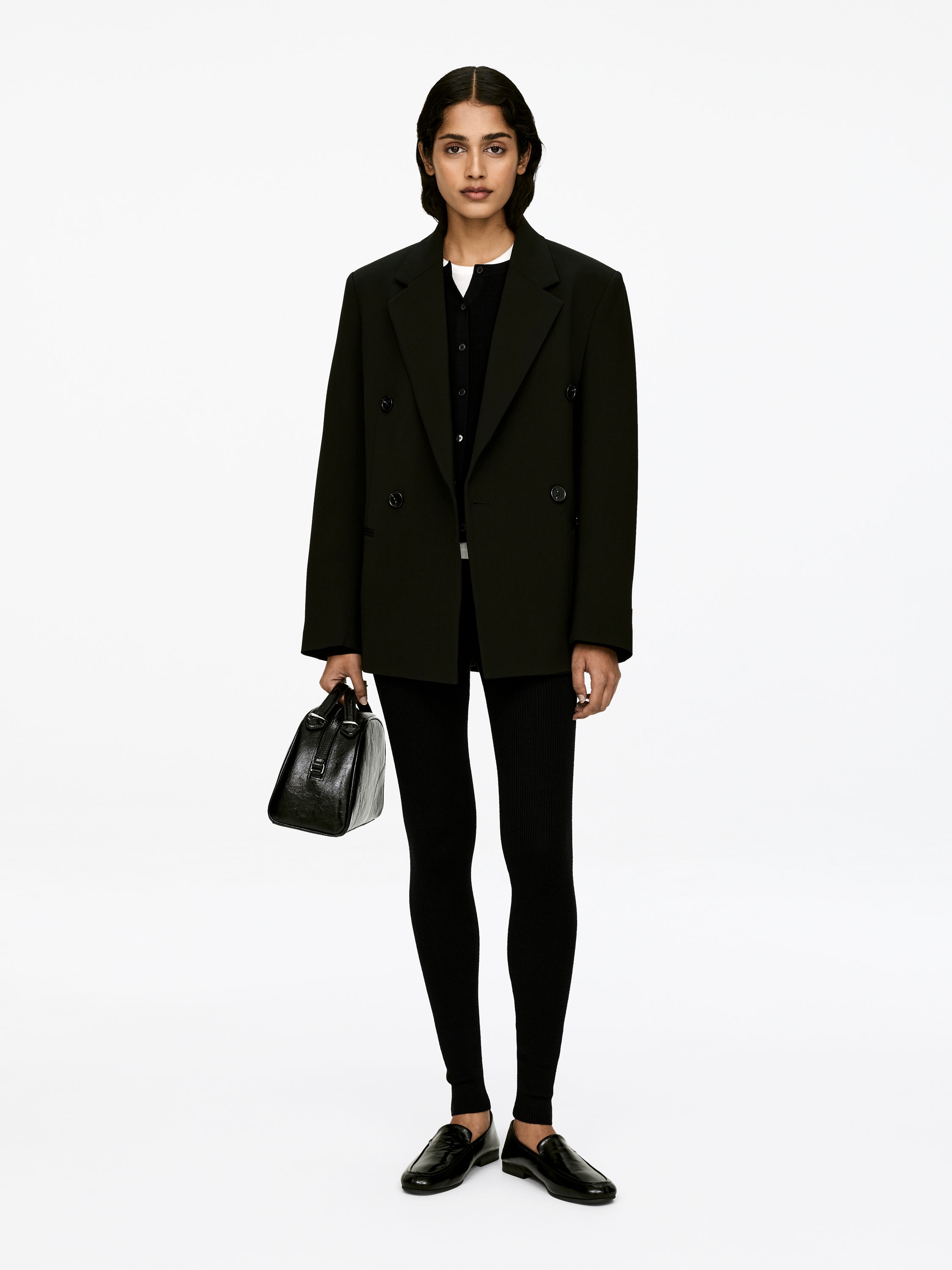 Merino-Blend Rib Leggings – Black – Women – Arket Gb