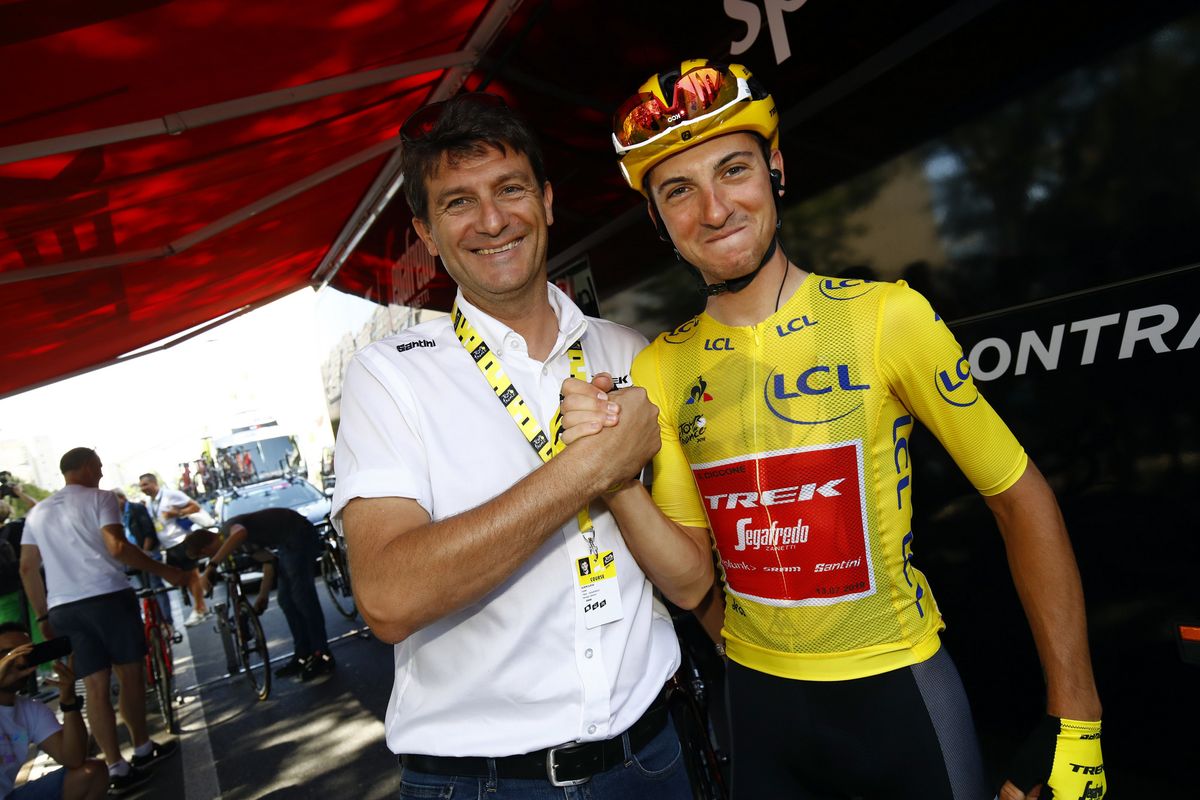 Giulio Ciccone with team manager Luca Guercilena