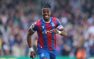 Wilfried Zaha celebrates another goal for Crystal Palace