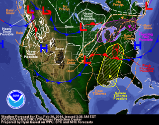 Severe Weather Map - Feb. 20, 2014