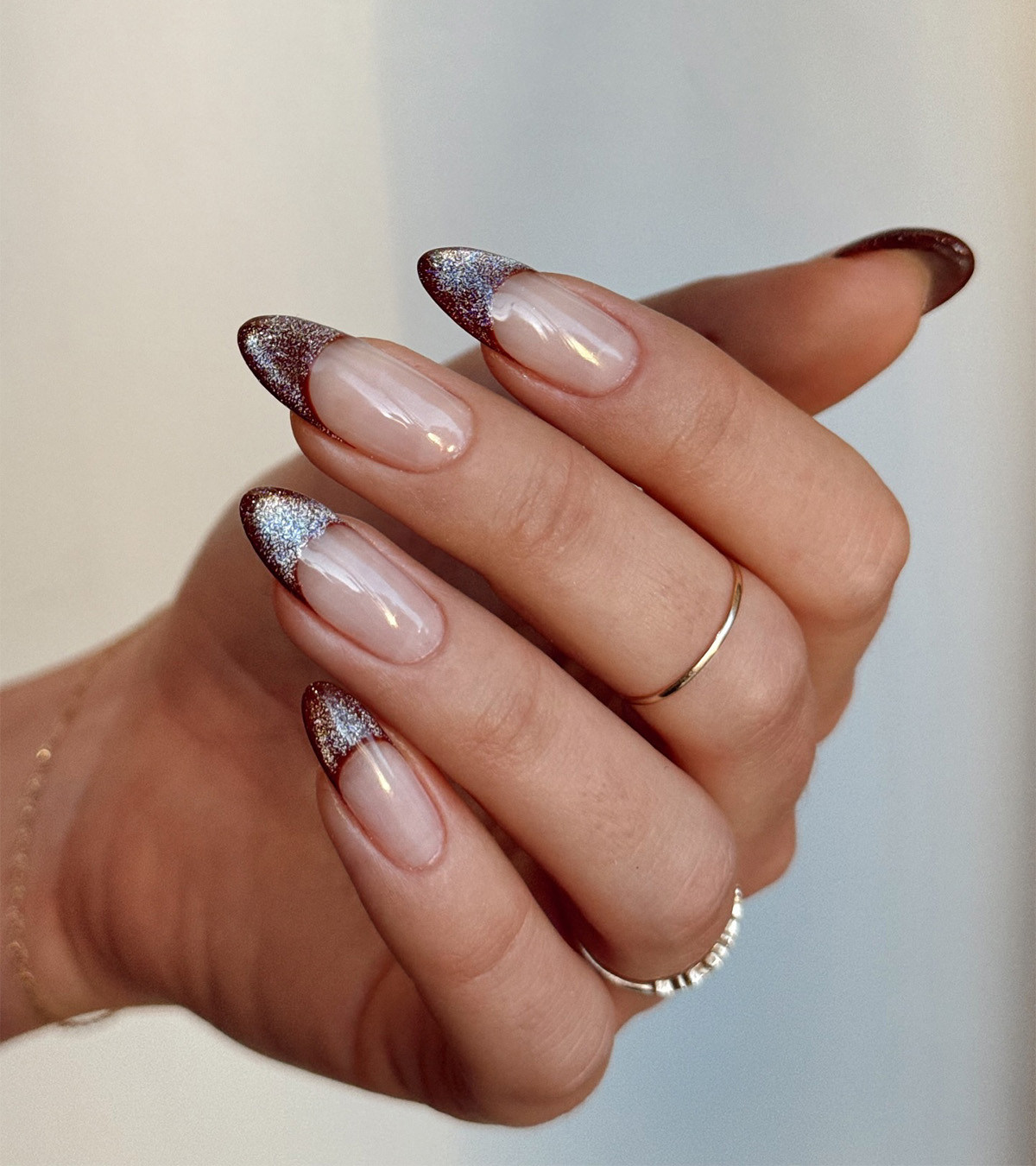 A velvet shimmer manicure by Queenie Nguyen.