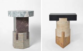 two separate stools in different images