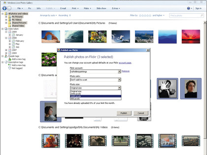 Windows live photo gallery upload