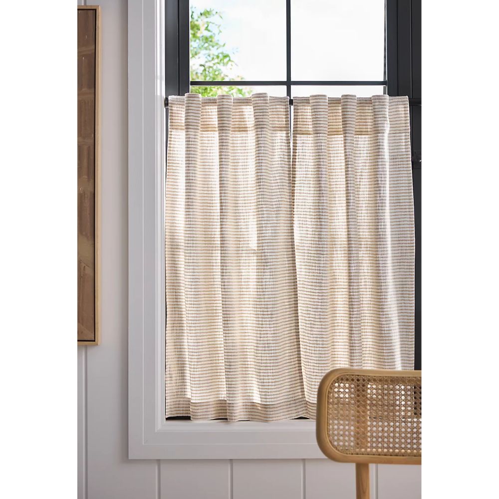 Mindra Striped Cotton Caf&amp;eacute; Curtains