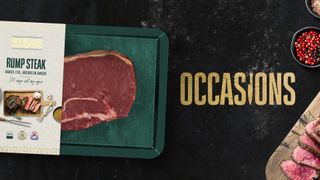 steak packaging with 'occasions' next to it