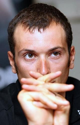 Ivan Basso at the last conference before he undertakes to emulate Marco Pantani's feat of winning the Giro D'Italia and the Tour De France in the same year