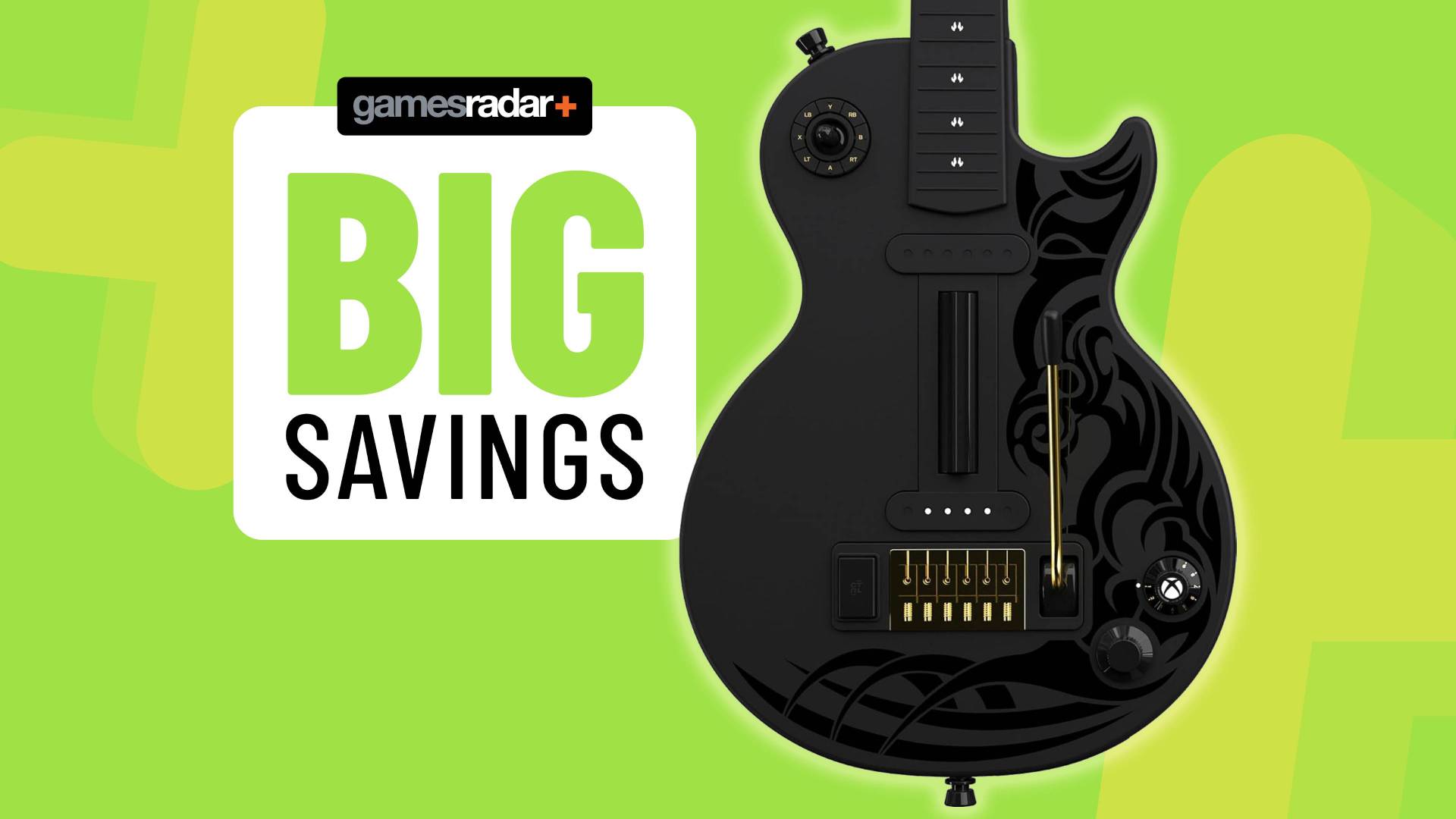 Image of the CRKD Gibson Les Paul guitar controller on a light green GamesRadar+ background.