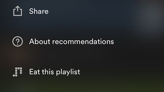 Spotify options for "Eat this playlist"