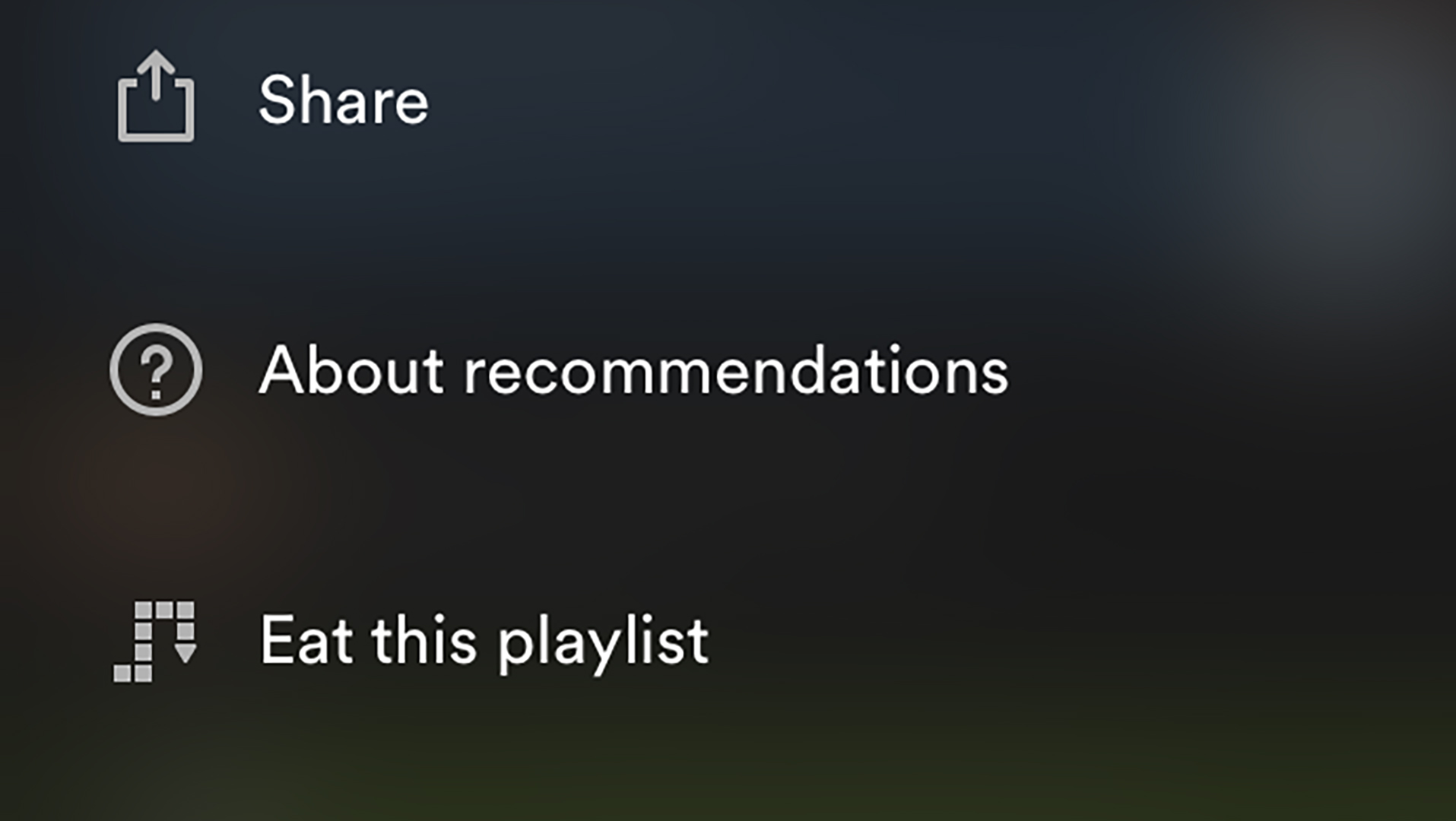 Spotify options for 