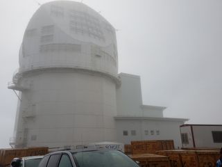 The closed dome of the Daniel K. Inouye Solar Telescope