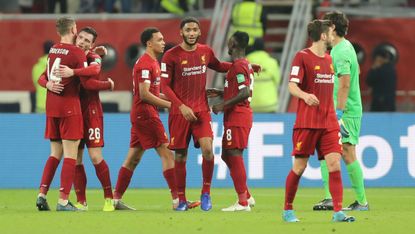 Liverpool celebrate their victory over Monterrey in the Fifa Club World Cup semi-final 