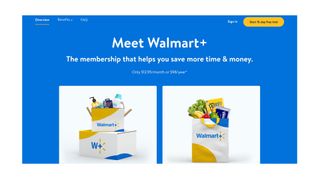 Walmart Grocery review: Image shows Walmart + benefits.