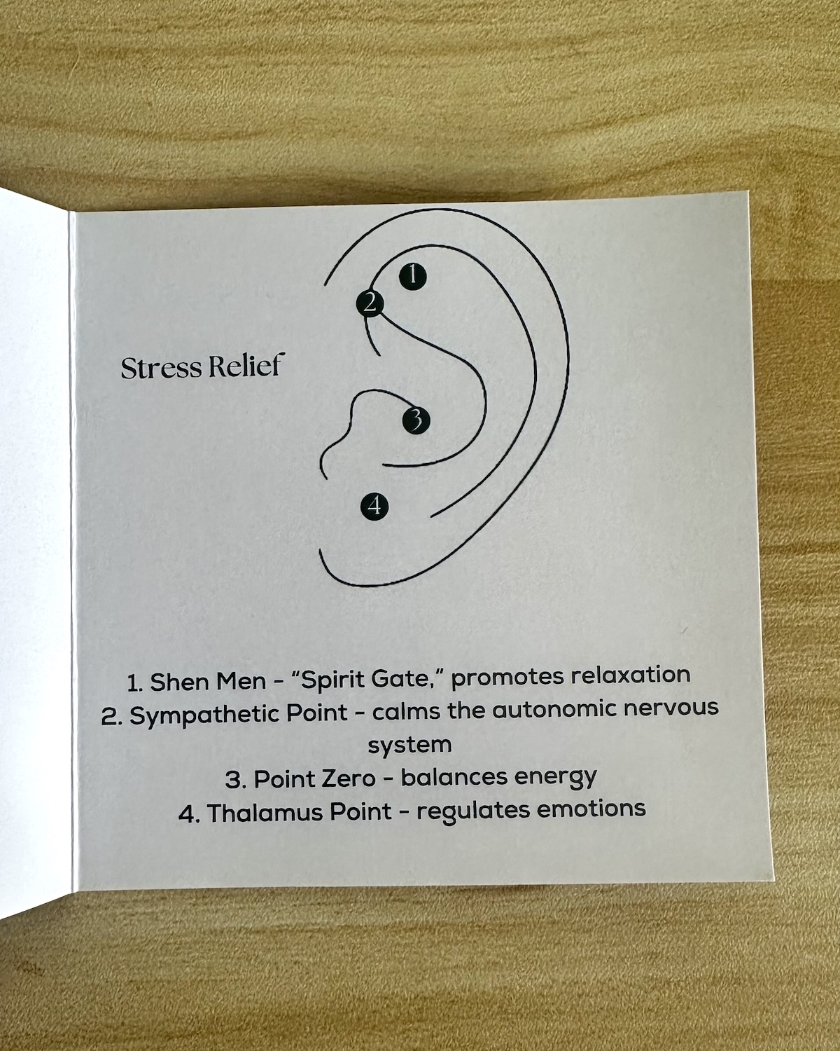 An ear-seeding chart from Moon Rabbit's Crystal Ear Seed Kit