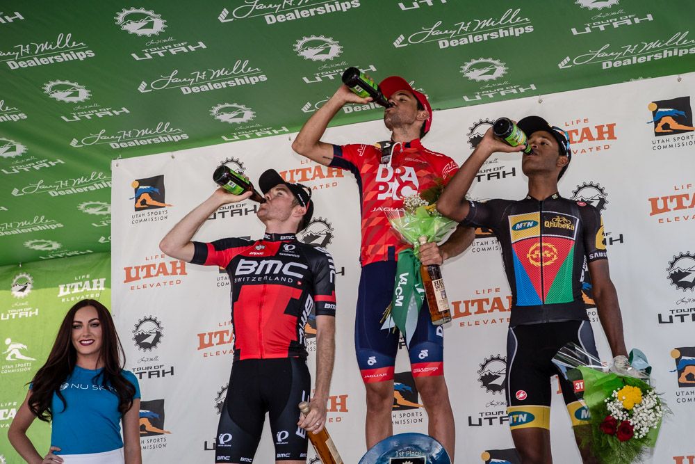 Today's top three enjoy a cold beverage