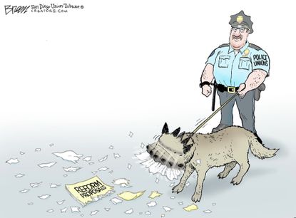 Editorial Cartoon U.S. Police unions reform
