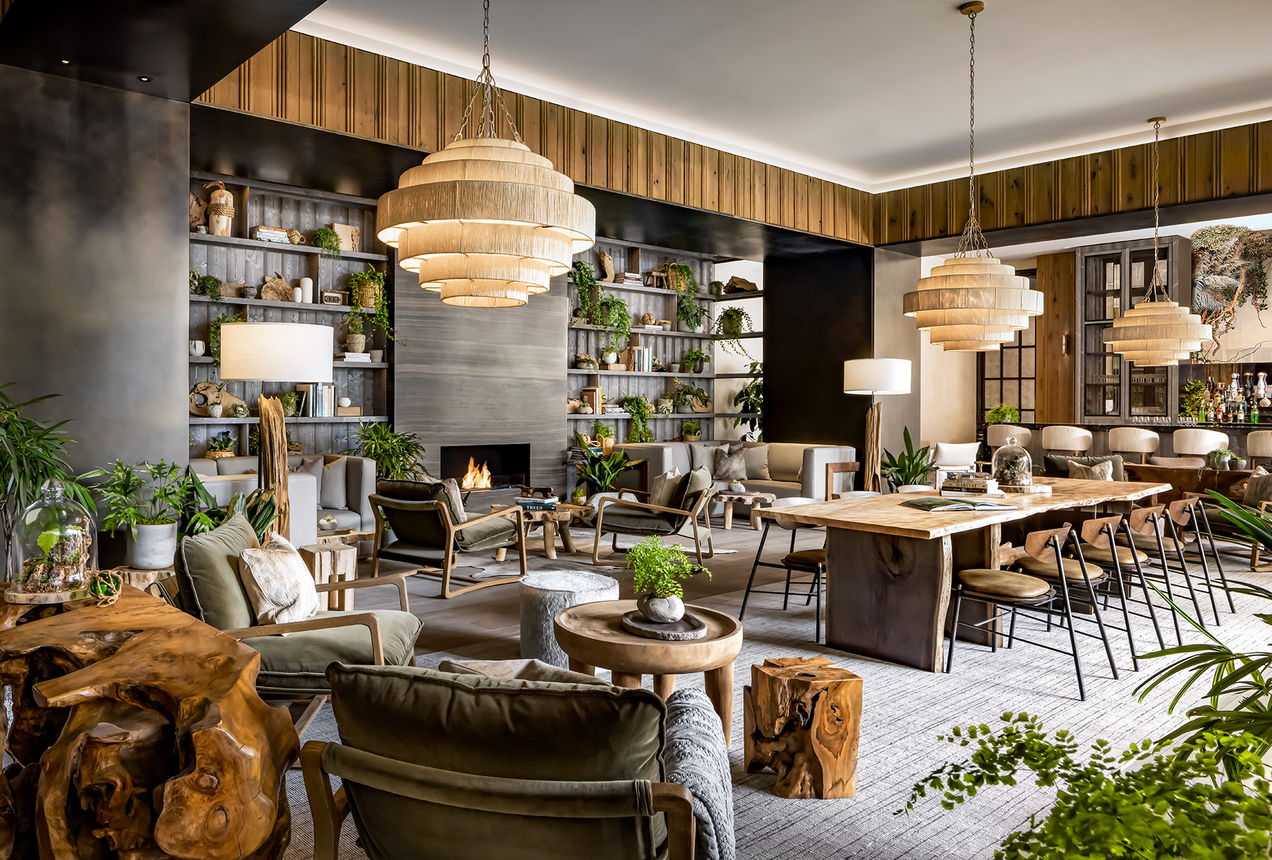 The plant-filled lobby at 1 Hotel Toronto
