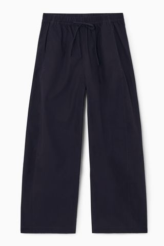 Elasticated Barrel-Leg Trousers