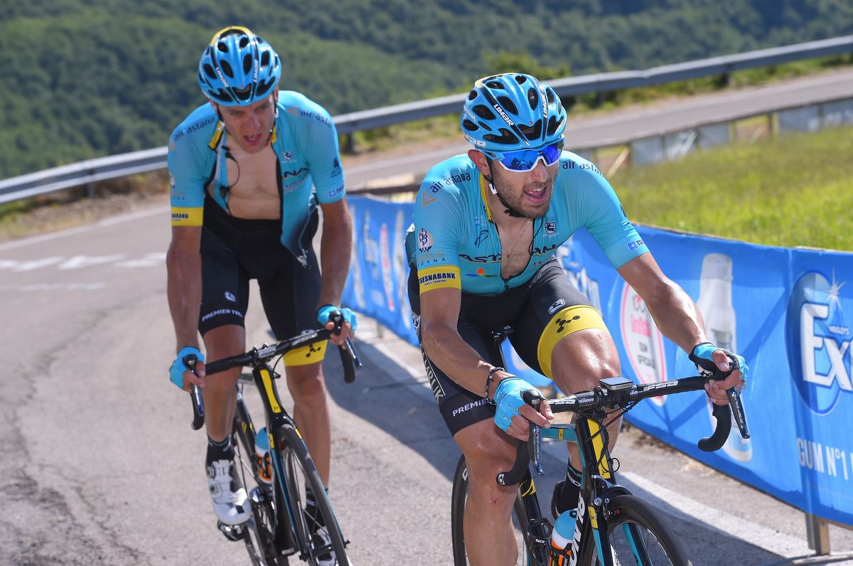 Astana teammates Dario Cataldo and Tanel Kangert