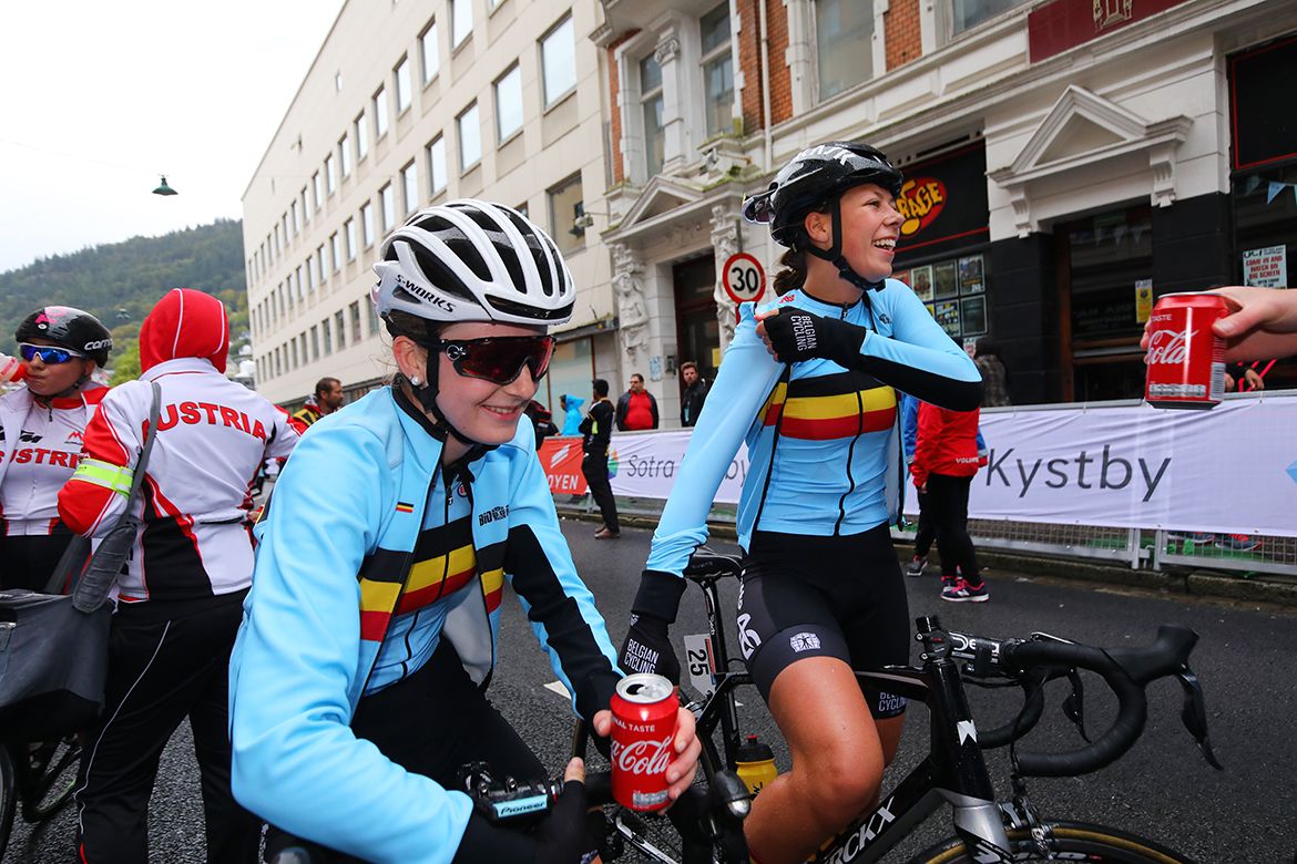 The Belgian team on the finish line