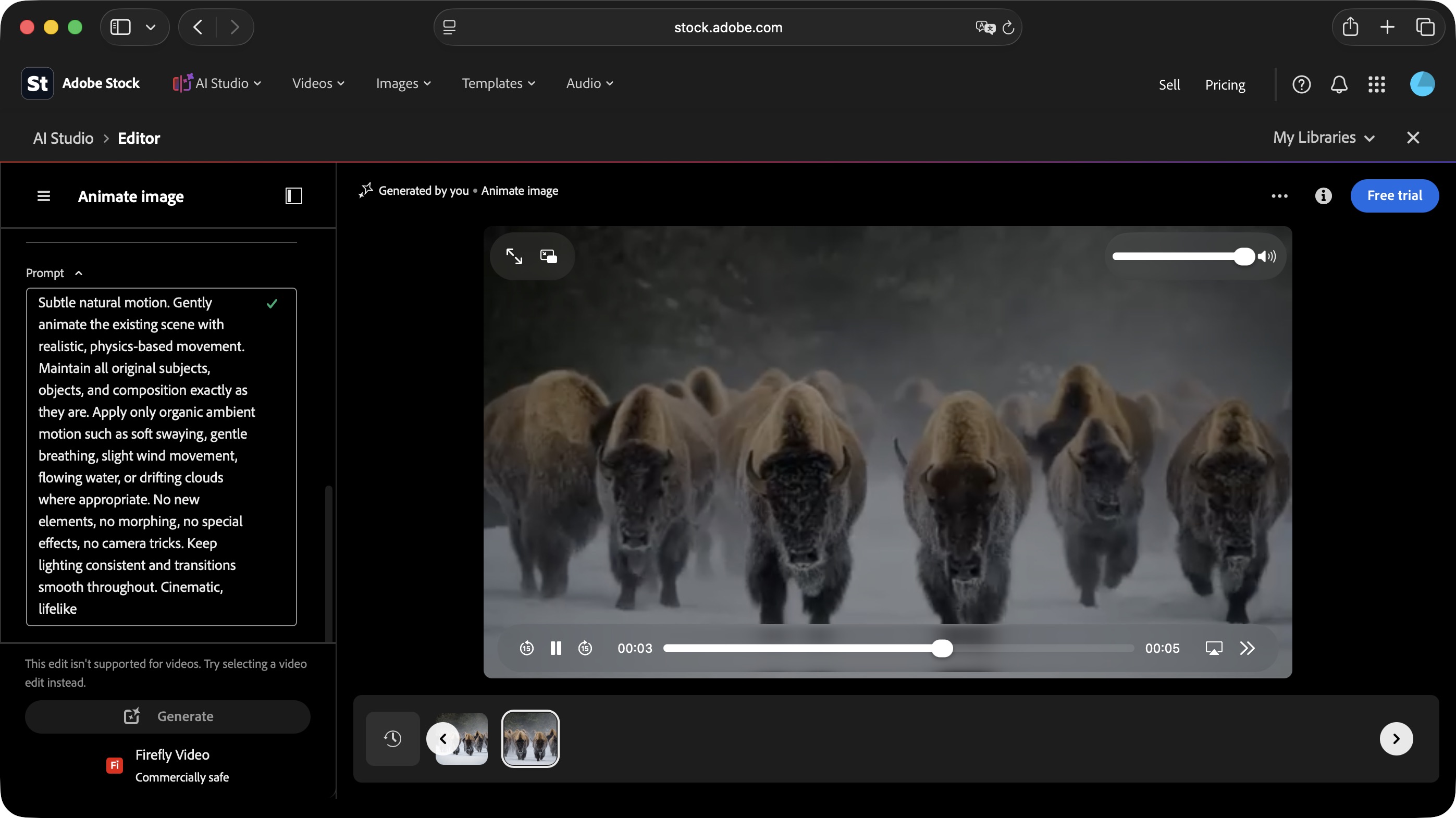 Usingf Adobe Stock's AI Studio tools on a Mac