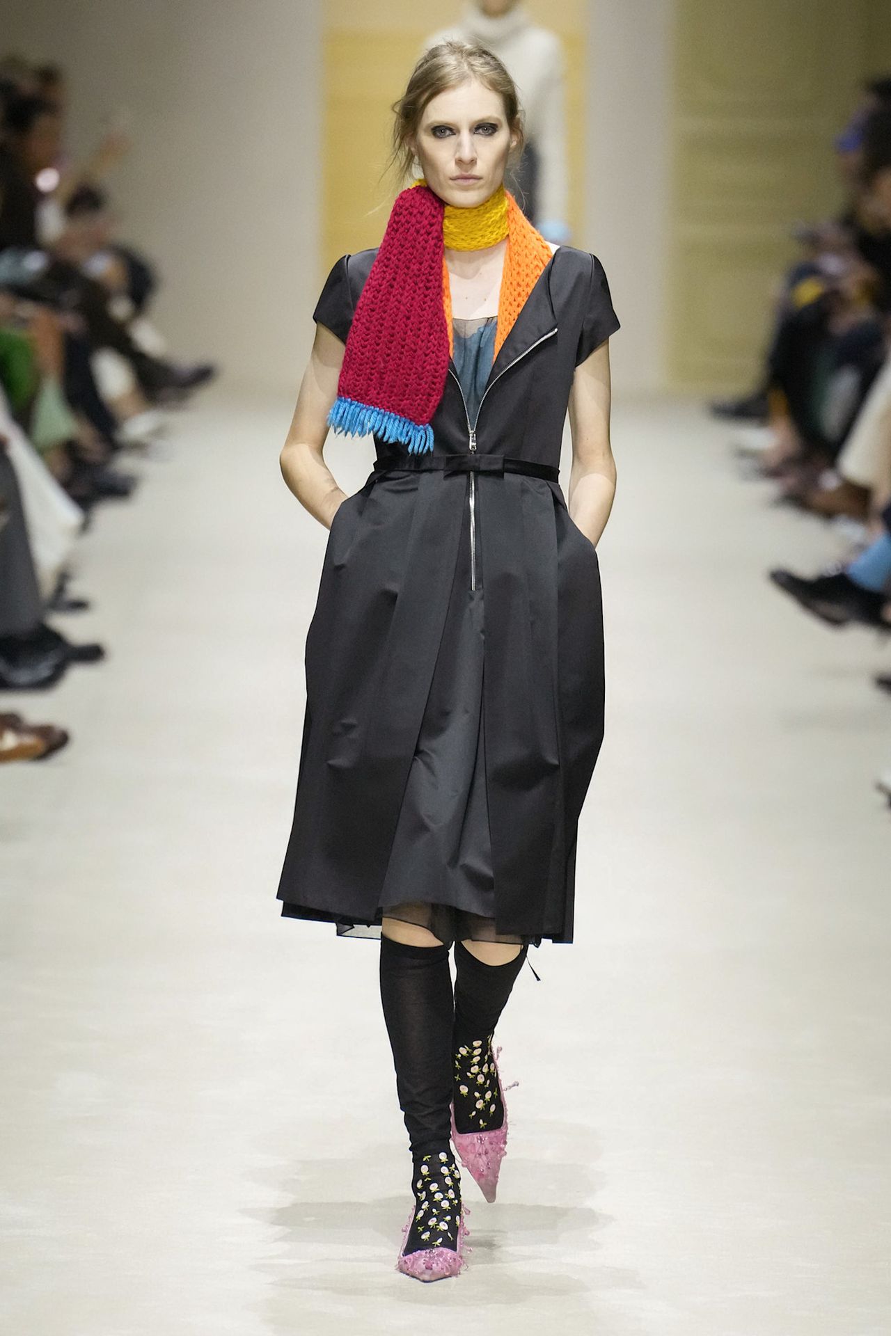 A runway look from the Prada Fall 2026 collection