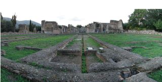 The Piazza D'Oro at Hadrian's Villa would have been one of the most luxurious sites at the emperor's compound. The imperial banquet complex included many rooms, fountains, private urinals and gardens and had a subterranean road under it.