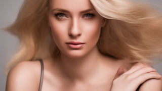 Image of a blonde model created using an AI image generator