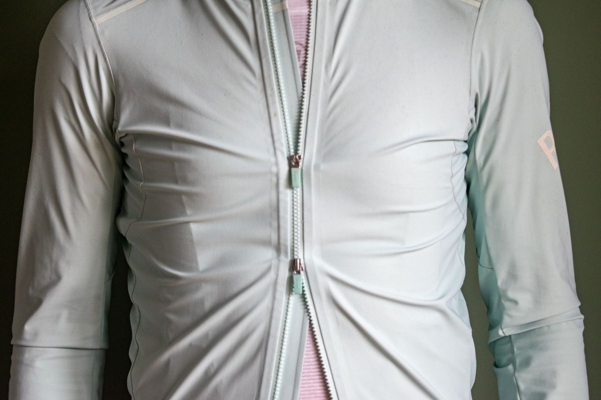 A man wearing a Rapha Shadow jersey
