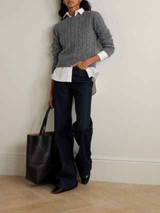 Cable-Knit Wool Sweater