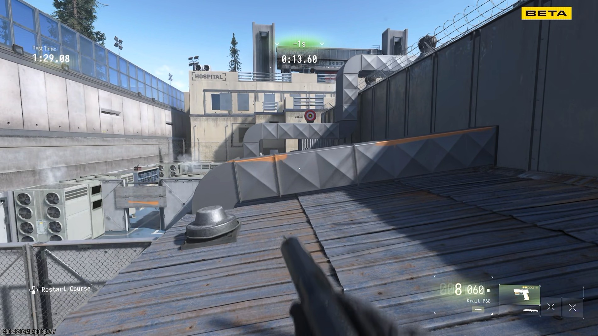 A screenshot from the Mobility Course in the Call of Duty: Modern Warfare 4 beta