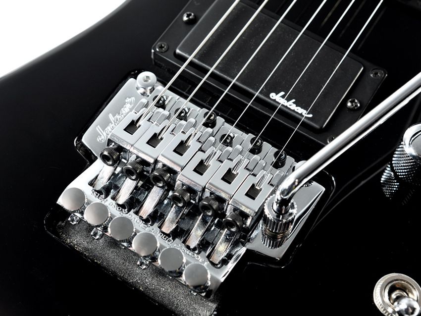 A Jackson licensed Floyd Rose vibrato keeps you stable after divebombing.