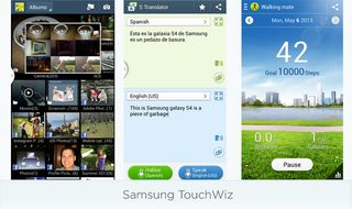 sf_touchwiz_special features screenshots of s-health, air view, s-translate