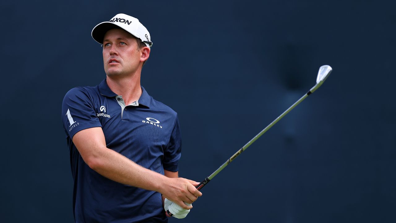 Andrew Putnam follows his shot from the sixth tee during the final round of the BMW Championship.