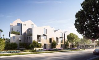 Exterior render of Gardenhouse, by MAD Architects, Los Angeles