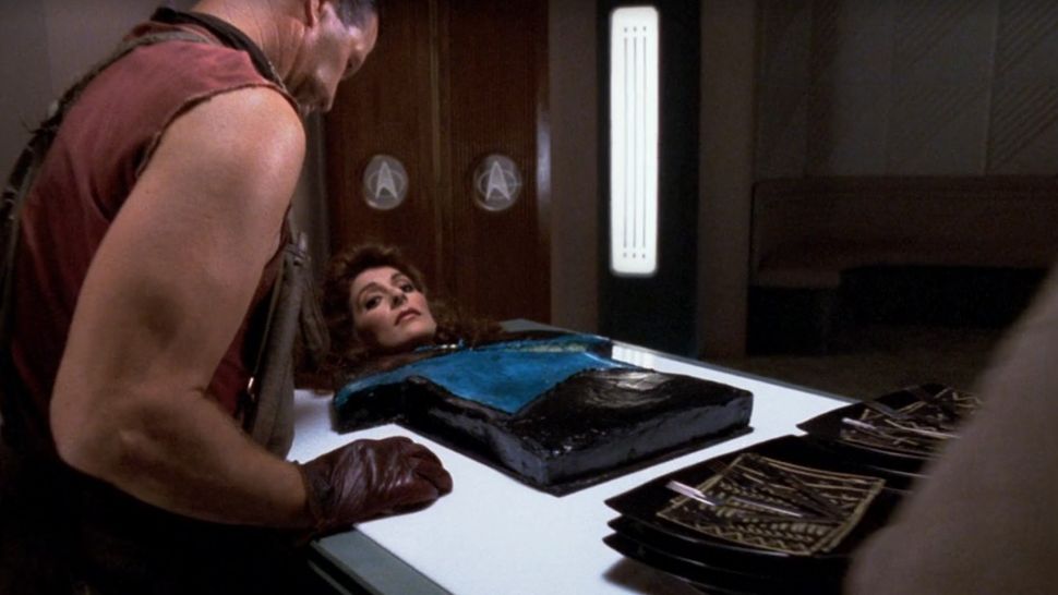 Marina Sirtis on Star Trek: The Next Generation.