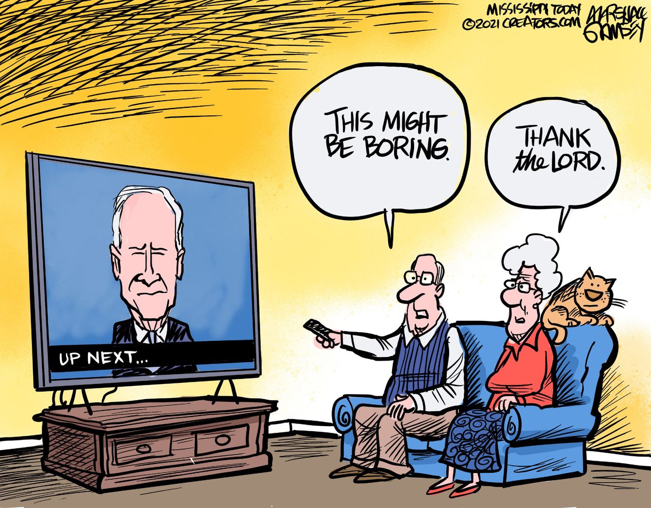 Political Cartoon U.S. Biden boring