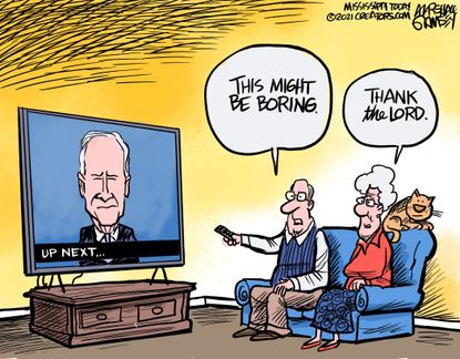 Political Cartoon U.S. Biden boring
