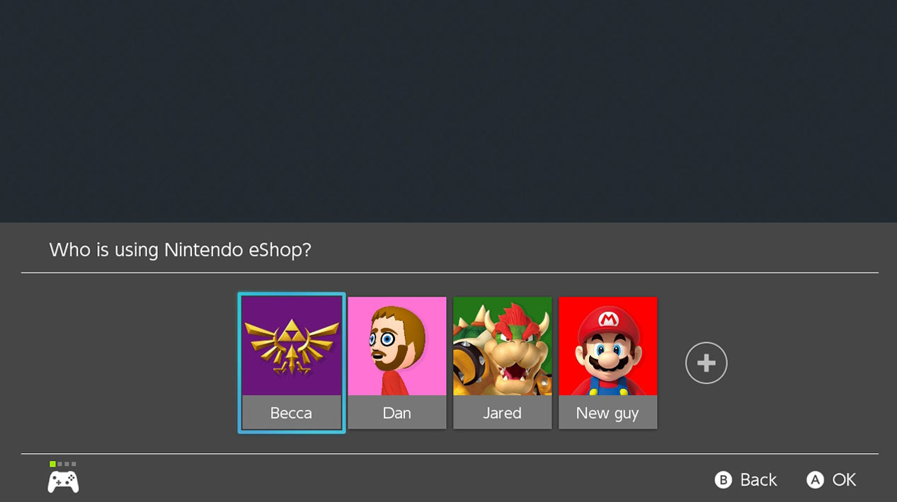 Choose Account Nintendo Eshop