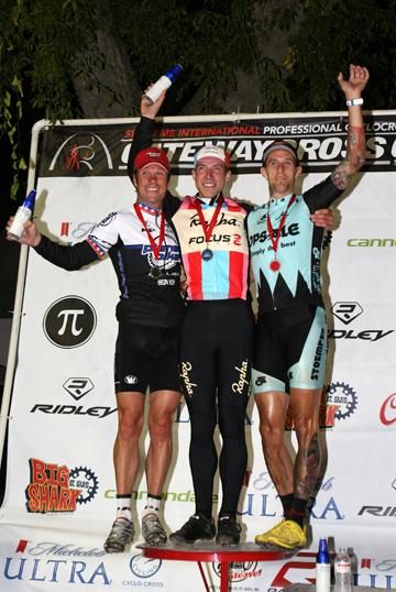 The elite men's podium in St. Louis.
