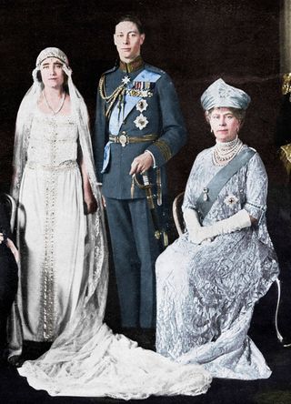 The Queen Mother, George VI and Queen Mary