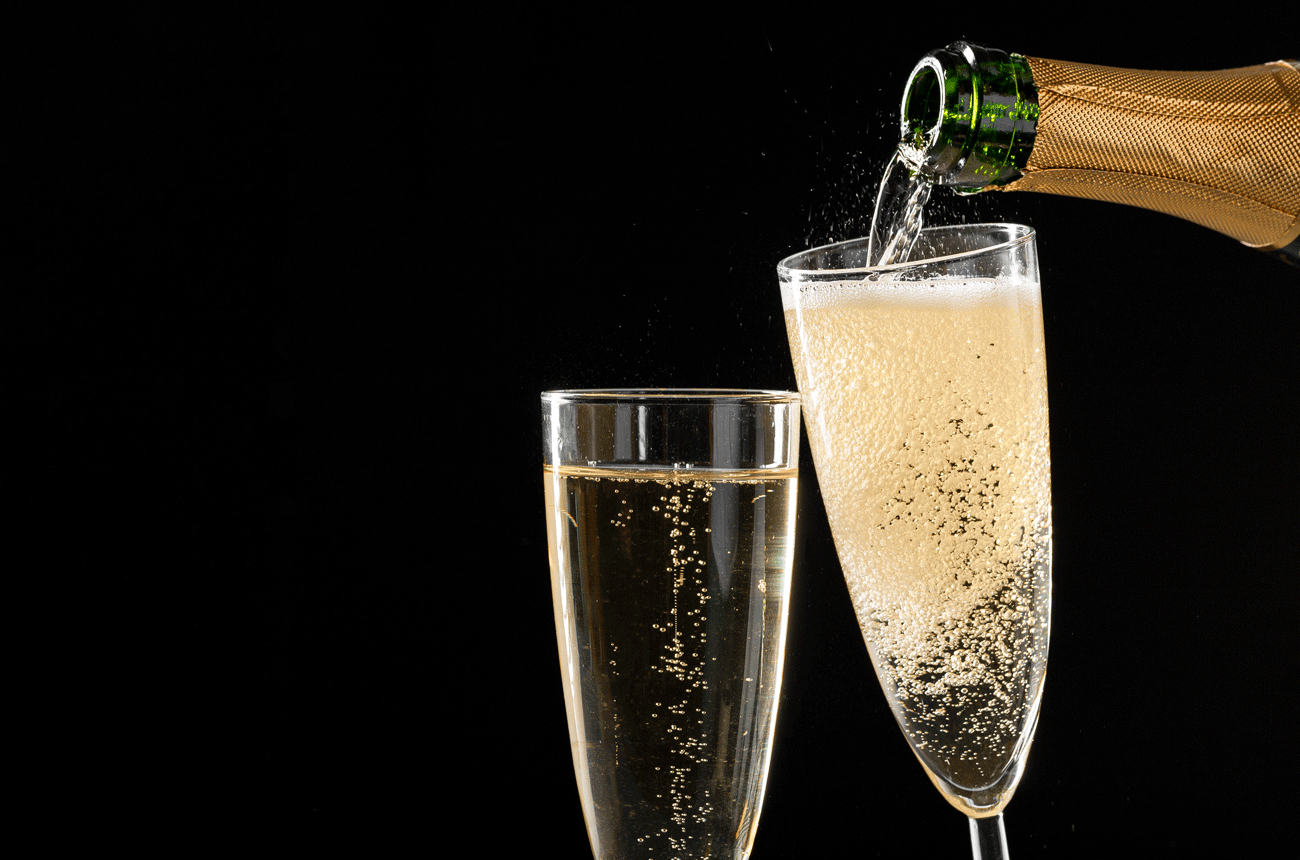 Pouring sparkling wine